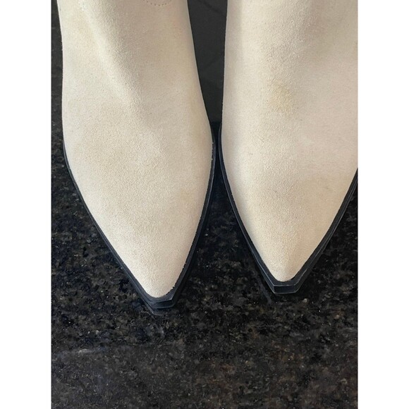 MARC FISHER LTD Gona Western Boots Womens Size 9 Light Natural Suede - Picture 6 of 10